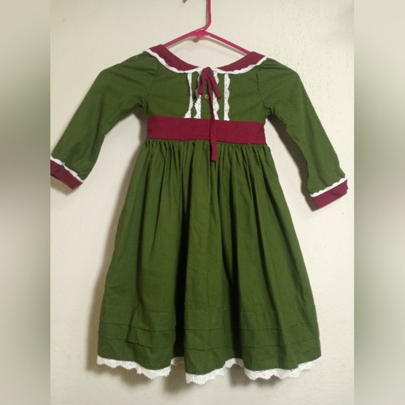 Green and Red Kids Dress - Picture 9 of 9